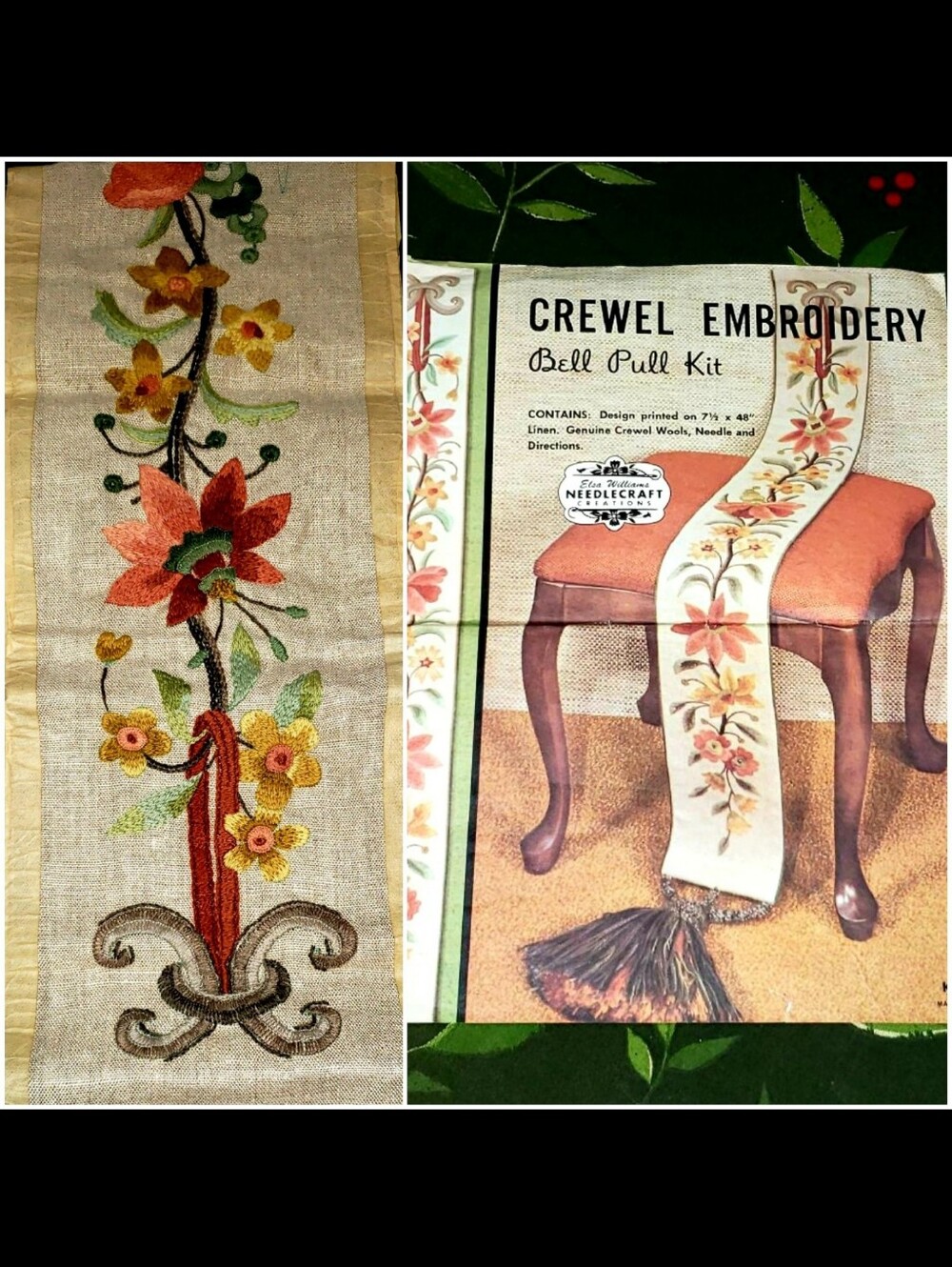 MCM Elsa Williams Crewel Embroidery Bell Pull Kit KC 269